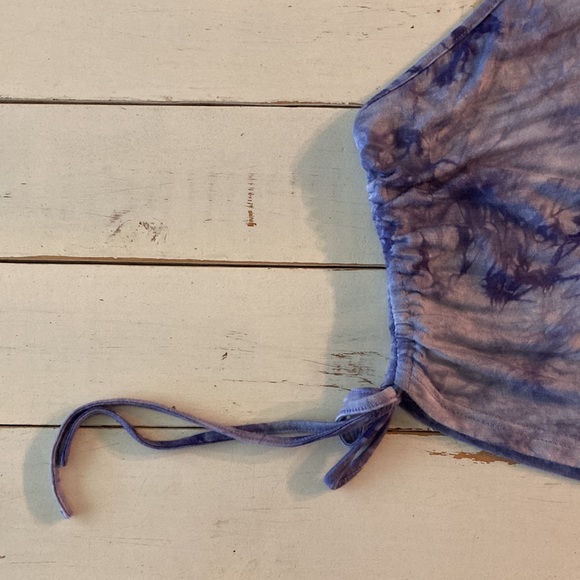 Superdown one shoulder knit top, purple tie-dye, Small - Picture 3 of 6